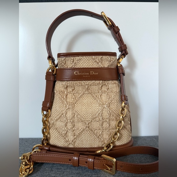 DIOR Raffia Calfskin Cannage Small C'est - Picture 10 of 10